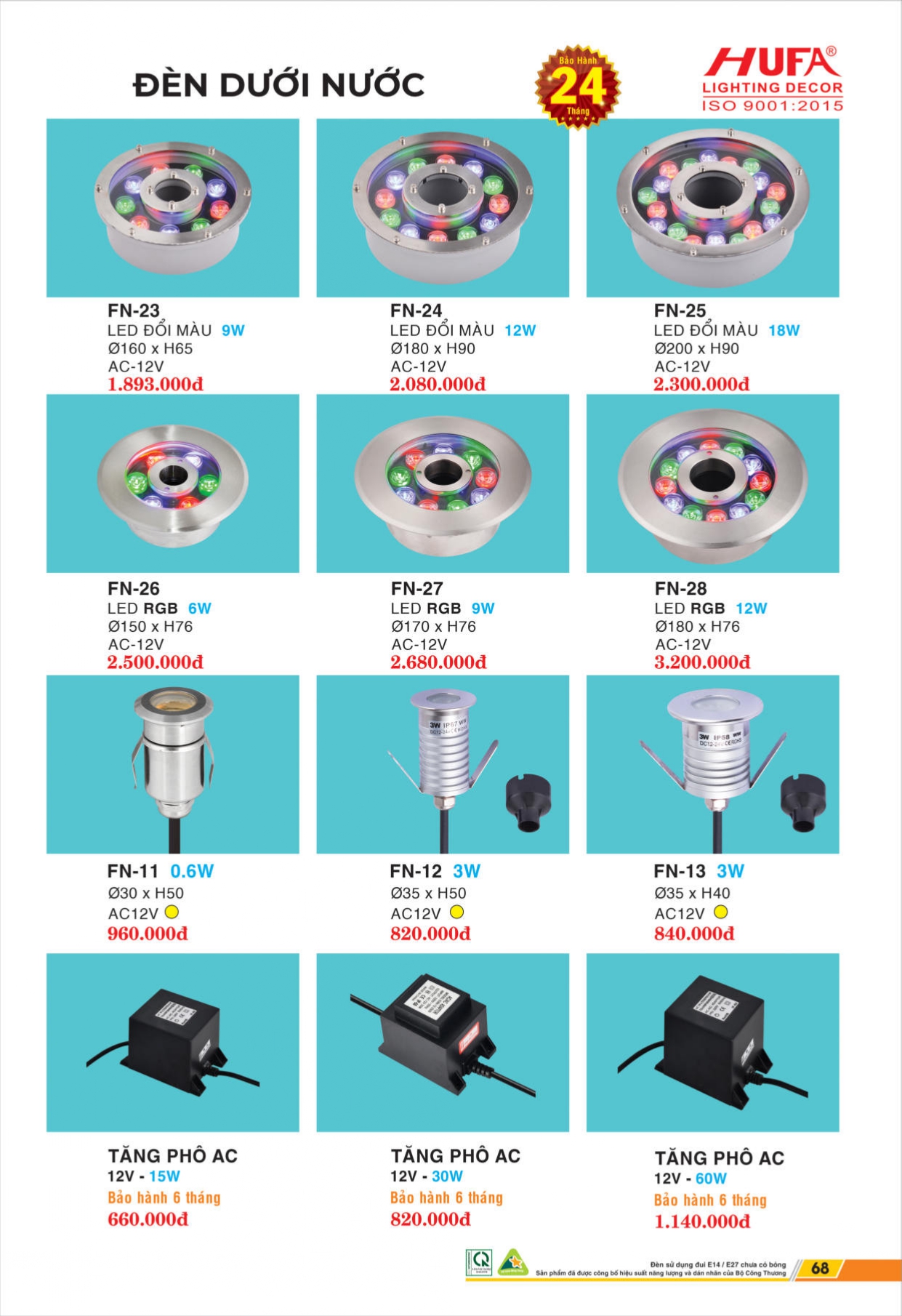 Bảng giá đèn LED HUFA 2026